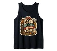Barn Boots Before Coffee Humour écurie Débardeur