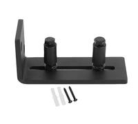 Barn Door Floor Guide | Adjustable Sliding Guide for 3 Inch Doors | Carbon Steel Hardware Accessory with Bearing Rollers | Smooth & Secure Installation (Black ordinary double wheels)