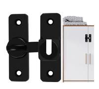 Barn Door Lock, Cabinet Security Lock, 90 Degree Stainless Steel Sliding Latch Locks, Gate Protection Hardware for Shed, Window, Safety Shutters and Indoor Room, 2.95x0.91x1.97inch