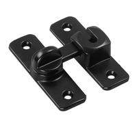 Barn Door Lock - Security Hook Door Lock | Household Gate Protection Tool | Stainless Steel Material Black 7.5x2.3x5cm 48g - For Shutters Shed Room Window Cabinet - Home Security Anti-Theft Device