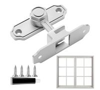 Barn Door Locks and Latches, 90°/180° Sliding Door Lock, Heavy-Duty Gate Latch with Screws & Adhesive, Security Hook & Safety Bolts for Garage, Garden & Home, 8x6.5x0.4 cm