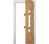 Barn Door Sliding Handle Acrylic Clear Crystal for Wood Gate, Double Sided H Shape Barn Gate Push Pull Bar, for Office/Balcony/Study Room, 23-59 inch Long(Rose Gold,Length-150cm/59in)