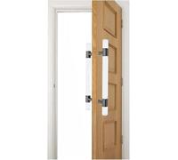 Barn Door Sliding Handle Acrylic Clear Crystal for Wood Gate, Double Sided H Shape Barn Gate Push Pull Bar, for Office/Balcony/Study Room, 23-59 inch Long(Black,Length-80cm/31.4in)