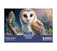 Barn Hibou Puzzle 1000 Pièces Cadeau Unique Starry Cottage d'hiver Défi Jouet À De Qualité Supérieure Peinture Art pour Adultes Enfants 38x26cm/1000pcs