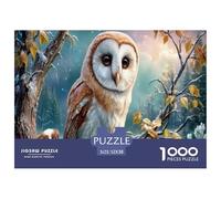 Barn Hibou Puzzle 1000 Pièces Jouet en Bois Cadeau Unique Décoration Intérieure Branche étoilée Challenge Toy Adultes & Enfants des 14 Ans 52x38cm/1000pcs