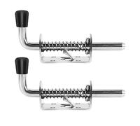 Barnaous Lot de 2 verrous à ressort épais en acier inoxydable 304 - Verrou à ressort pour portes de hangar, portes, fenêtres (10 x 128 mm)