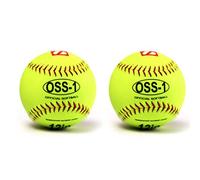 BARNETT OSS-1 Balle de Softball, Baseball entraînement, 12'', Jaune, 2 Piece