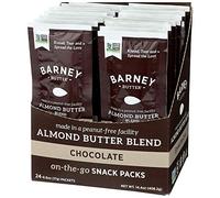 BARNEY - Lot de 24 collations au beurre d'amande, chocolat, sans mélange, sans OGM, sans peau, compatible avec le paléo, céto, 17 g