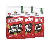 Barnhouse Krunchy High Protein, 22 g (pour 100 g) Portion de céréales croustillantes à l'avoine bio de Bavière, fraise et vanille 3 x 450 g