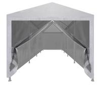 BARNUM Blanc - LEMON®Tente de réception Pliant/Tonnelle de fête - ANTI-UV - avec 10 parois en maille 12 x 3 m - J6035975