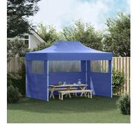 BARNUM Bleu - LEMON®Tente de réception Pliant/Tonnelle de fête - ANTI-UV - avec 3 parois 3x4 m Acier Bleu - J5519099