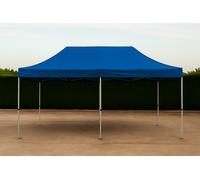 Barnum pliant 3x6m bleu sans parois - armature acier renforcé 40 mm - toile imperméable 320 g/m²