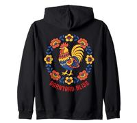 Barnyard Bliss Folk Art Coq Country Life Sweat à Capuche
