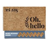 Barnyard Designs 'Oh Hello, See Ya' Paillasson intérieur/extérieur antidérapant, Tapis de Bienvenue pour extérieur, Porche, entrée, décoration de Ferme, 76 x 43 cm