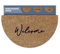 Barnyard Designs Paillasson « Welcome » en Demi-Lune pour l'extérieur, Grand Tapis d'entrée d'entrée, 76,2 x 43,2 cm, Marron