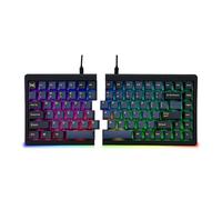 BAROCCOMiSTEL MD770 RGB BT5.0 Clavier mécanique ergonomique TKL bleu glacé, disposition divisée à 75 %, clavier Cherry MX, touches DoubleShot PBT, compatible Mac/Windows OS (Cherry Silent Red)