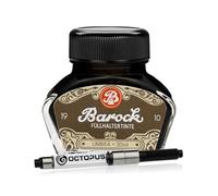 Barock 1910 Umbra Encre pour stylo plume Marron 30 ml avec convertisseur | Encre d'écriture marron avec convertisseur d'encre, couleur intense pour stylo plume, écriture manuscrite et calligraphie