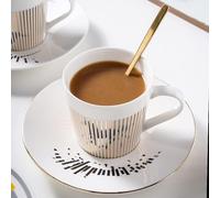 Baroflone Tasses et soucoupes effet miroir, tasse à café en céramique avec soucoupe, ensemble de tasses à thé et soucoupes pour femme, fête de mariage, thé de l'après-midi (M-Horse)