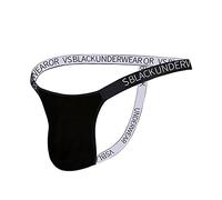 BaroHong Men's Microfiber Modal Thongs Underwear T-Back G-String Briefs (Noir, L)