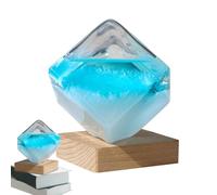 Barometre A Cristaux, Prévision Météo En Verre Tempête, Prévision Météo En Verre, Cube De Bouteille De Moniteur De Rapports Météorologiques, Avec Socle En Bois