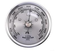 Baromètre domestique et horloge avec cadre en métal pour mesurer les fluctuations de la pression de l'air et le temps de prévision météorologique en utilisant un design mécanique (argent)