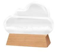 Baromètre du globe de neige | Verre de tempête pour le prévisionniste du prévisionniste du nuage en verre de tempête Préditeur de temps avec une base en bois décoratif décoratif météo de la station d