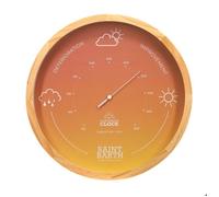 Baromètre Sunrise St Barth 30 cm - Bois Naturel - Capsule Anéroïde Sans Pile - Cadran Dégradé - Caribbean Clock