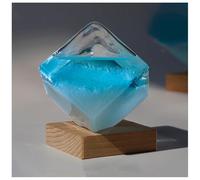 Barometro nuvola di vetro, design barometro cubo di vetro,Previsioni meteorologiche a forma di nuvola di cubo d'acqua in vetro di,Ornamenti decorativi da tavolo (blu)