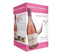 Baron d'Arignac - Vin rosé 10L Syrah IGP Pays d'Oc - Bag in Box BIB 10L (1 x 10L)