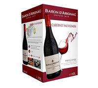 Baron d'Arignac - Vin rouge 10L Cabernet Sauvignon IGP Pays d'Oc - Bag in Box BIB 10L (1 x 10L)