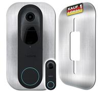 Baron Design | Grille en acier inoxydable | Accessoire pour sonnette vidéo Reolink | Batterie, 5MP, Ultra HD, 2K, 4MP, WiFi, PoE, batterie | Support, bouclier, plaque pour sonnette sans fil