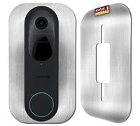 Baron Design | Ouverture en acier inoxydable | Accessoires pour sonnette vidéo Reolink | Batterie 5MP, Ultra HD, 2K, 4MP, WiFi, PoE, batterie, support, panneau, plaque pour sonnette sans fil