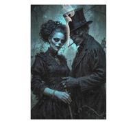 Baron Samedi and Maman Brigitte, Gothic Coupl Puzzle en Bois, 1000 pièces | Des détails du motif nets - une organisation simple du motif le w nd.