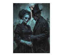 Baron Samedi and Maman Brigitte, Gothic Coupl Puzzle en Bois, 500 pièces | Cadeau pour amateur de puzzle : défi commun pour les proches, moment puzzle seul ou à plusieurs.