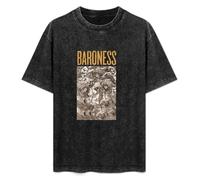 Baroness Gold and Grey Band Unisex T-Shirt Printed Tee Black Mens Top Shirt XXL