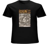 Baroness Gold & Grey T Shirt Short Sleeve Funny Tee Black XXL