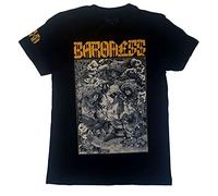 Rock Off Trade – T-shirt Baroness – Unisexe noir, Dateback doré et gris – Taille S – Import