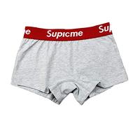BaronHong 3 Pack Boxer Briefs pour Tomboy Cotton Fashion Letters Boyshort Trans Lesbiennes (Gris, M)