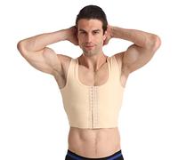 BaronHong Body Shaper Chest Binder Flat Compression 3 Rows Fermoir Buste Corset Gilets (Skintone, M)