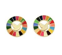 BaronHong Broche Objectifs de développement durable, badge à épingler des Nations Unies SDG, épinglette arc-en-ciel, décoration en émail, M, Acier inoxydable
