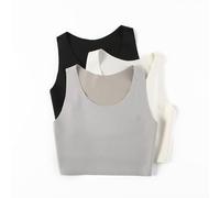 BaronHong Ceinture de poitrine pour transgenre demi-FTM Binder Trans Pullover Bra sans couture élastique dos Comortable, Lot de 3., 3XL