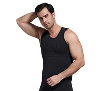 BaronHong Charbon de Bambou Compression Gilet-Shirt pour Essayer de Mann-Boobs Moob Qui diminue la Mens Amincissants, l'ensemble de l'abdomen (Noir, L)