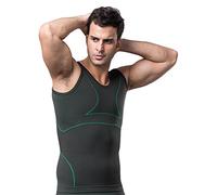 BaronHong Charbon de Bambou Compression Vest Shirt pour Essayer Les Moobs Homme-Seins Qui diminuent la Mens Amincissants, Tout l'abdomen (Vert, M)