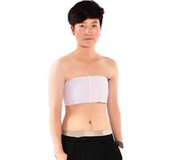 BaronHong Cosplay Femmes Trans Lesbian Tomboy Rubber Band Bretelles Haut Poitrine liant Poitrine Wrap (Blanc, M)