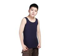 BaronHong Cotton 3 Rows of Hooks Chest Binder Tank Top Underwear for Tomboy Trans Lesbian (Navy, S)