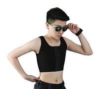 BaronHong Crochets avant reliure poitrine bandoulière réglable Double X dos Shaper pour Tomboy Trans Lesbian (noir, 3XL)