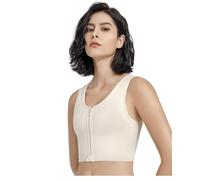 BaronHong Débardeur à col rond avec fermeture éclair sur le devant et soutien-gorge transgenre, Skintone, L