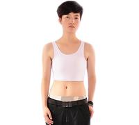 BaronHong Été IceSilk Chest Binder Corset Court Débardeur pour Tomboy Trans Lesbian (Blanc, XL)