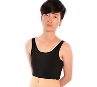 BaronHong Été IceSilk Chest Binder Corset Court Débardeur pour Tomboy Trans Lesbian (Noir, XL)