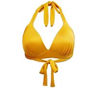 BaronHong Femme Halter Neck Cut Underwire Out Bikini Top Push Up Swim Top Maillot de Bain Haut Triangle Maillot de Bain Haut (doré, S)